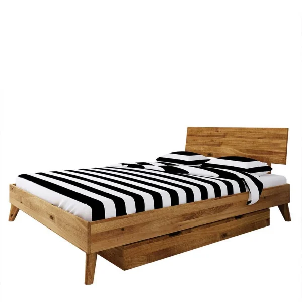 220 Cm Langes Einzelbett Aus Wildeiche – Eavy 1