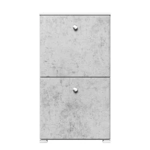 53x96x32 Schuh Klappschrank In Beton Grau & Weiß – Ohiliav 12