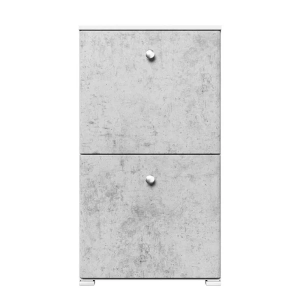 53x96x32 Schuh Klappschrank In Beton Grau & Weiß – Ohiliav 4