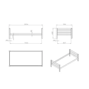 90×200 Massivholzbett In Grau Aus Kiefer – Yamescoa 13