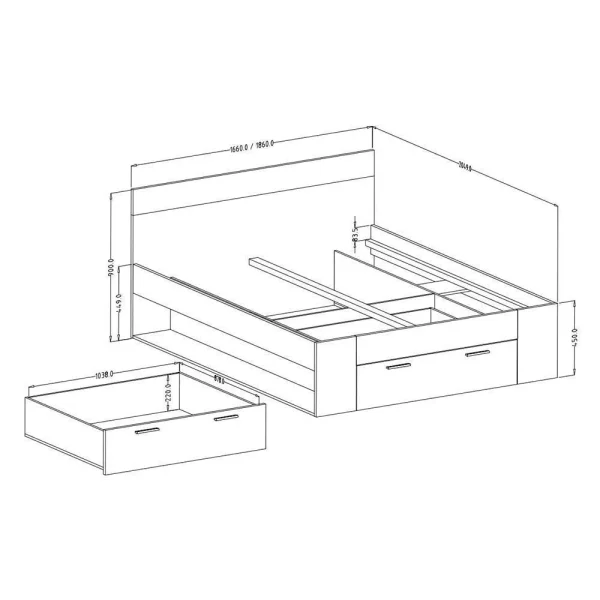 Bettgestell Mit Schublade In Eiche Dunkel – Sivarin 6