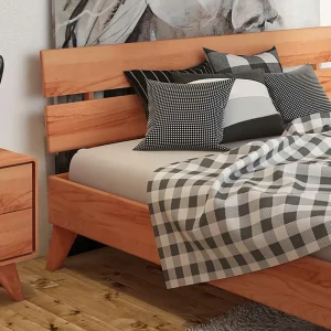 Geöltes Kernbuche Bett 210cm Lang – Junola III 15