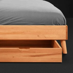 Kernbuche Naturholz Einzelbett 220cm Lang – Junola 9