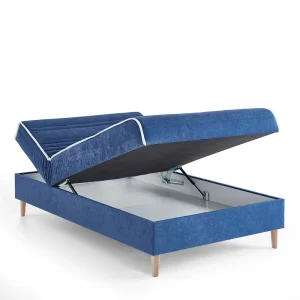 Verstellbare Daybed Polsterliege In Blau Samt – Blackbird 12