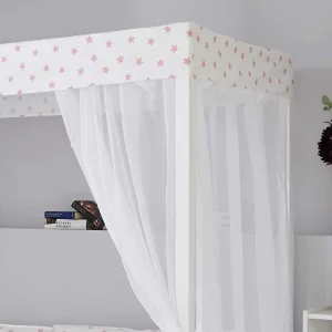 Weißes Himmelbett Sash Aus Kiefer Massivholz 14